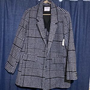 Old Navy blue plaid blazer size large women’s